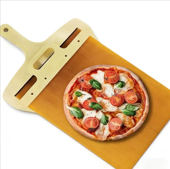 Foldable Solid Wood Pizza Peel Sliding Spatula 14.9" x 11.4" Beech/Oak for 10–12" Pizzas Oven and Grill Compatible