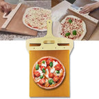 Foldable Solid Wood Pizza Peel Sliding Spatula 14.9" x 11.4" Beech/Oak for 10–12" Pizzas Oven and Grill Compatible