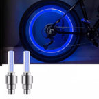Double Bike Valve LED Safety Lights 2-Pack, Colorful Glow, Universal Presta Schrader Fit, Waterproof, Twist-On Night Riding Accessories