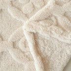 Leaf Embroidery Fleece Blanket Soft Microfiber Throw Lightweight Cozy Year-Round Comfort Standard Size