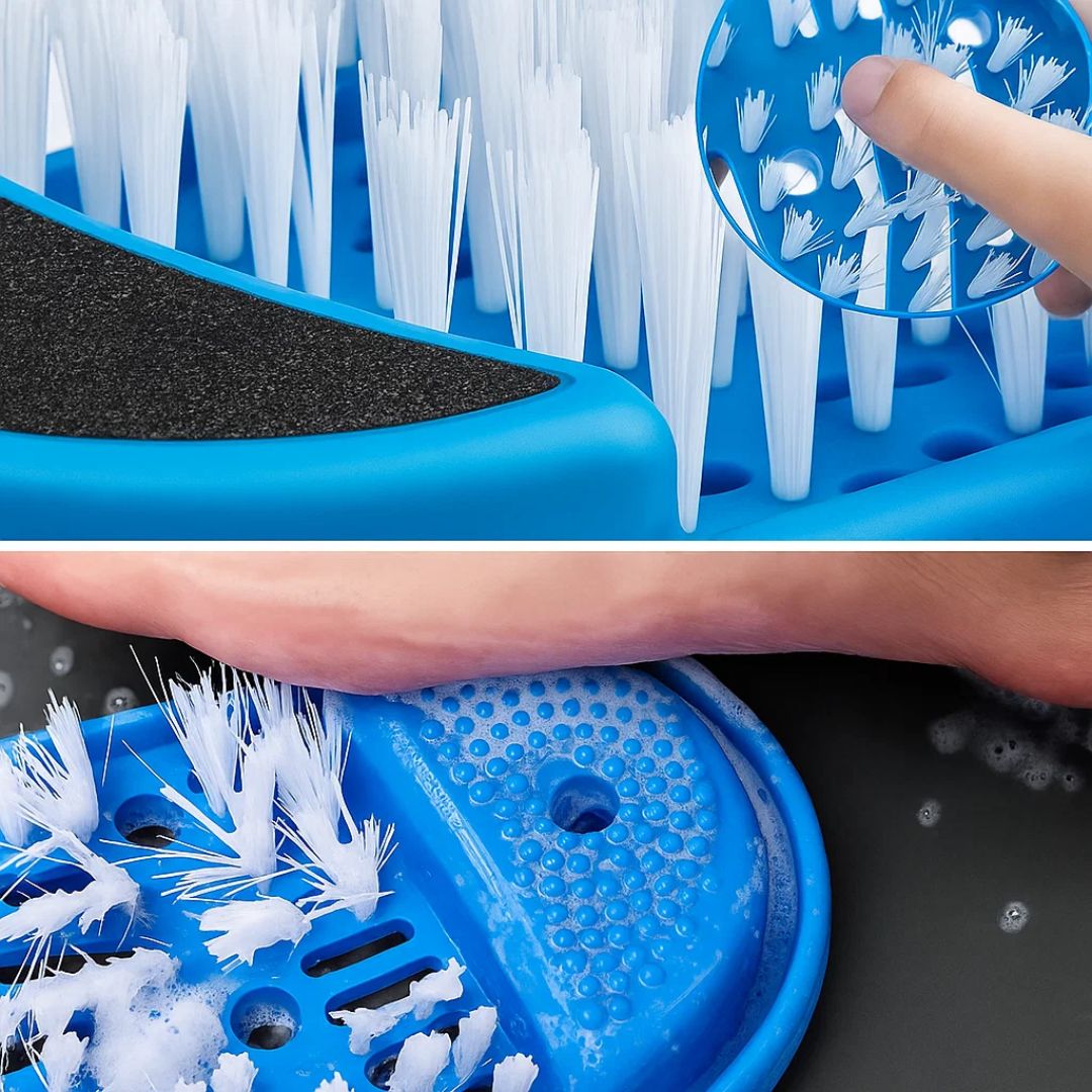 FeetEase Shower Foot Scrubber Mat No-Bend Deep Clean Massage Suction-Cup Anti-Slip Foot Cleaner