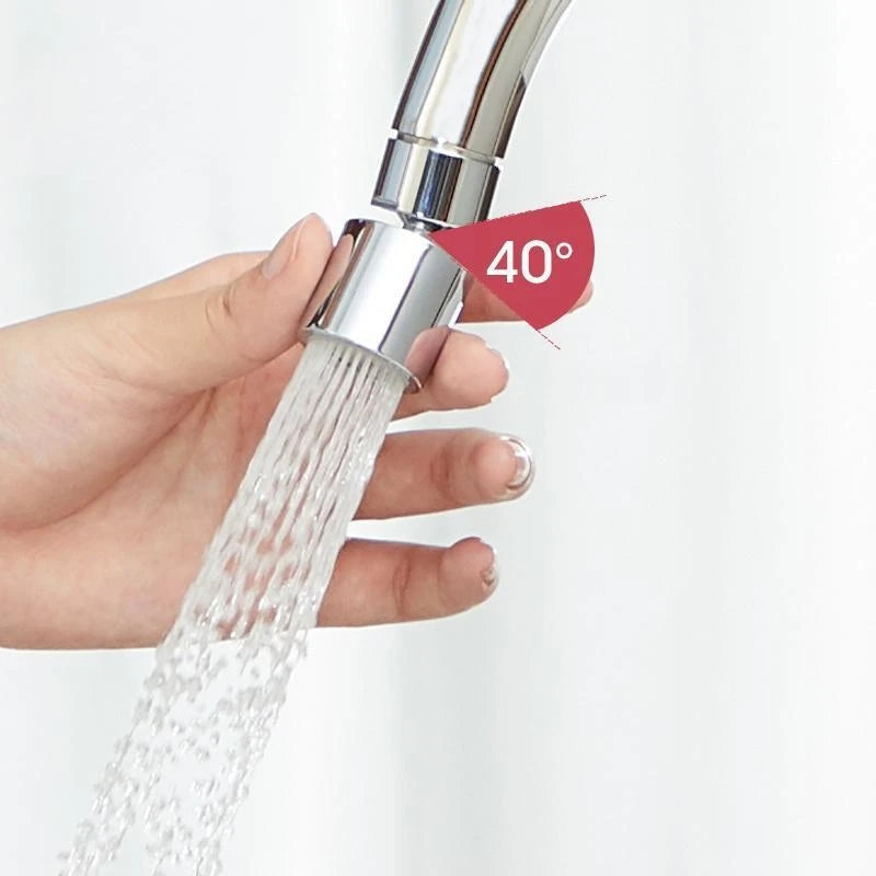 Rotating Faucet Spray Head Stainless Steel Dual Mode Water Saving Kitchen Sink Accessory