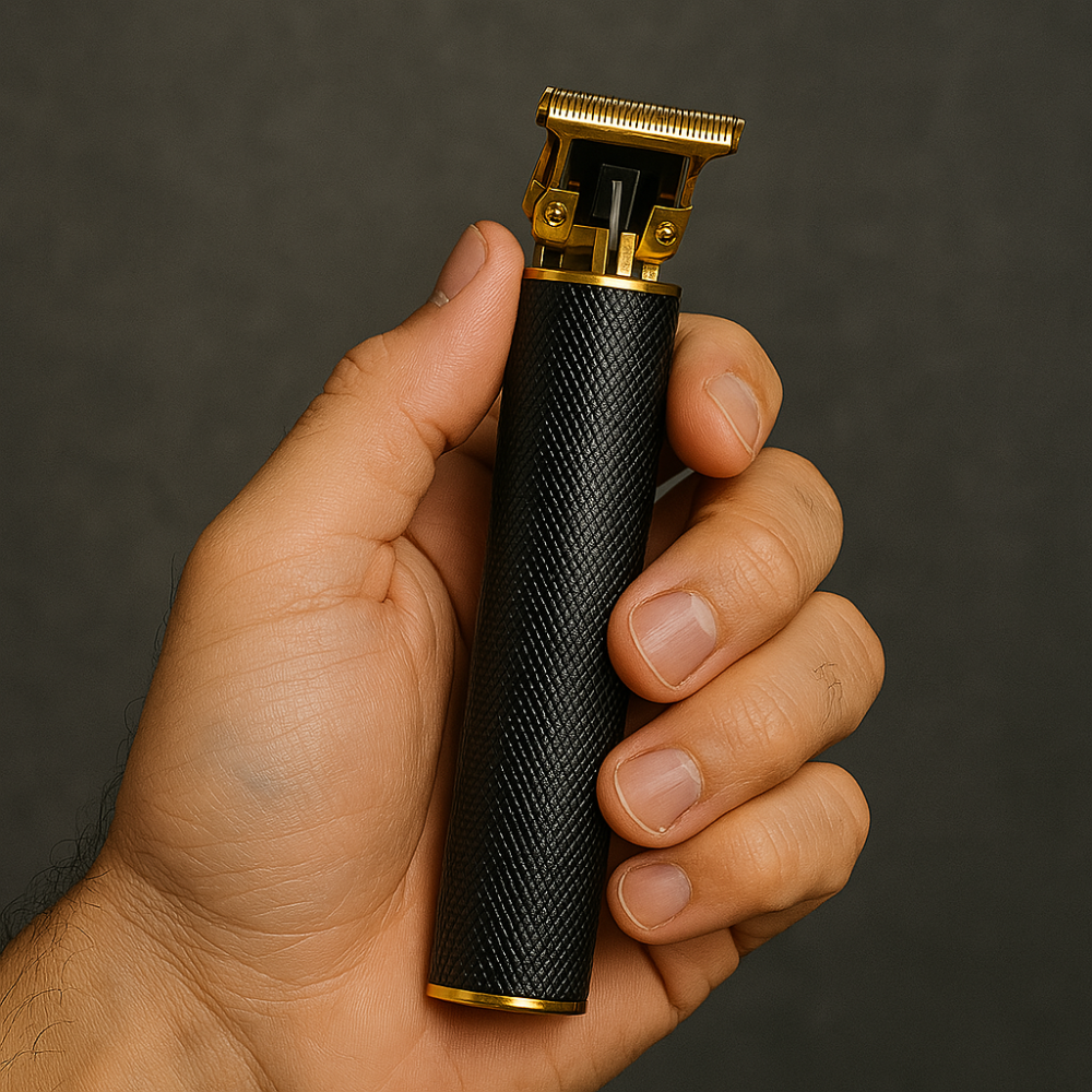 Precision Trimmer with Carbon Steel Blades Cordless Beard Grooming Kit Black Gold