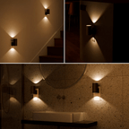 Plug-In LED Wall Night Light with Dimmable Sensor Matte Black Modern Design