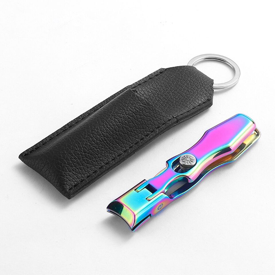 Portable Stainless Steel Nail Clippers Ultra-Sharp Curved Edges Wide Jaw for Thick Nails with Nail Catcher