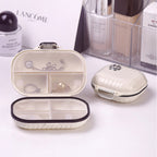 Portable Daily Pill Organizer 7-Section Water-Resistant Compact White PET Silicone Pill Box