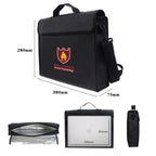 Fireproof Waterproof Document Bag Fiberglass Heat Resistant Fire Safe Storage 38x28x7.5 cm Black