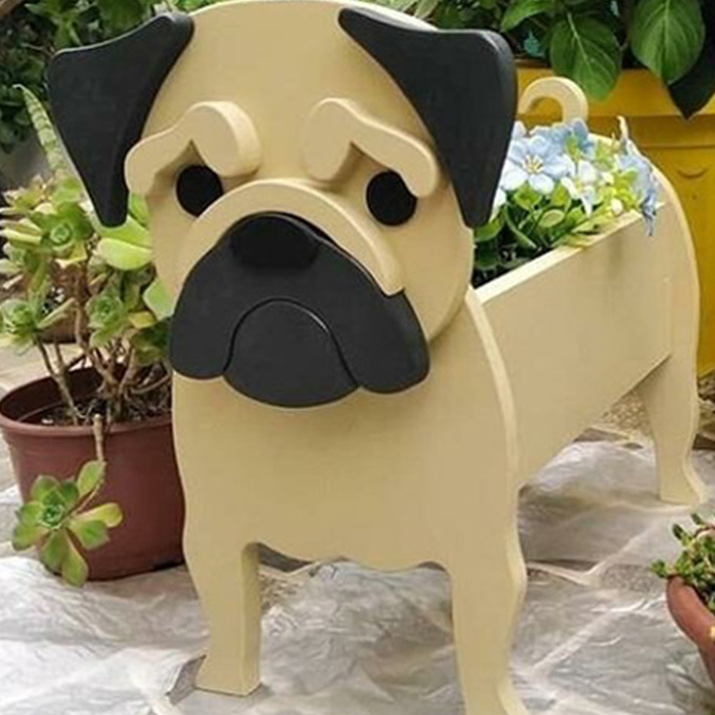 Cute Wooden Animal Flowerpot Hand-Painted Decorative Planter for Indoor and Outdoor Use Small and Large Sizes