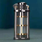 Transparent Windproof Metal Kerosene Flame Lighter Brass Compact 72mm