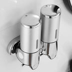 Wall Mounted Soap Dispenser Stainless Steel ABS 16.9 fl oz Push Pump Bathroom Organizer Set of 1-3