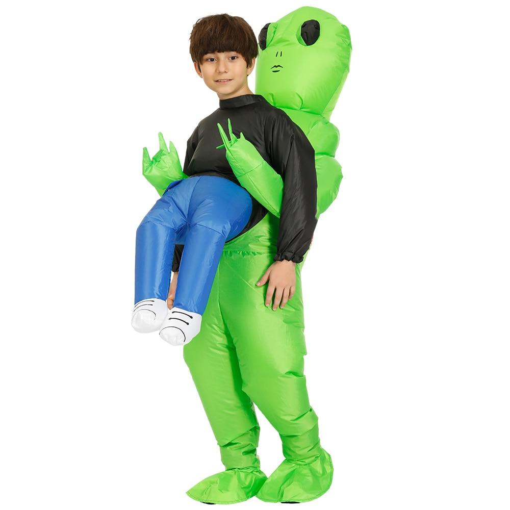Alien Attack Inflatable Halloween Costume Waterproof Polyester Adult & Kids Sizes with Fan and Battery Holder