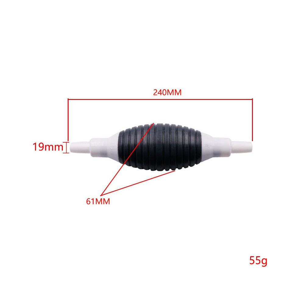 Manual Fuel Siphon Pump with Rubber Hand Pump and Transparent PVC Hose for Gasoline, Water, Oil Transfer