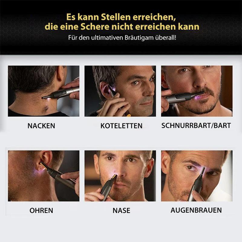Precision Nose and Ear Hair Trimmer with Titanium Blades and LED Light, Ultra-Thin Cutting Head