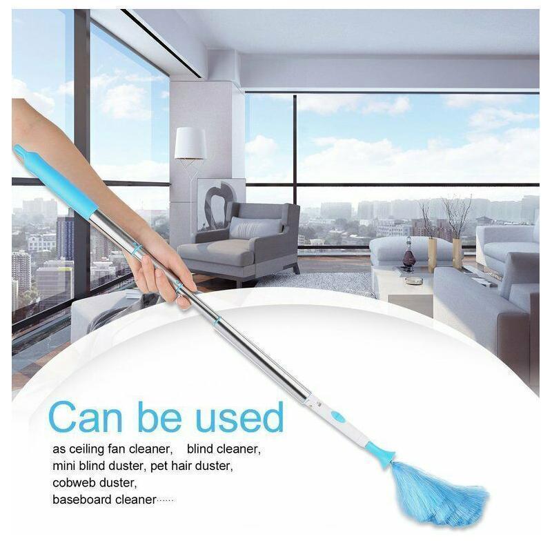 360° Rotating Electric Spin Duster with Motorized Microfiber Brushes for Indoor and Outdoor Cleaning