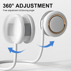 Foldable USB Rechargeable Portable Neck Fan Bladeless Turbine Design Adjustable Silicone Band