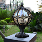 Vintage Outdoor LED Pier Mount Post Light Clear Glass Globe Black Bronze Aluminum