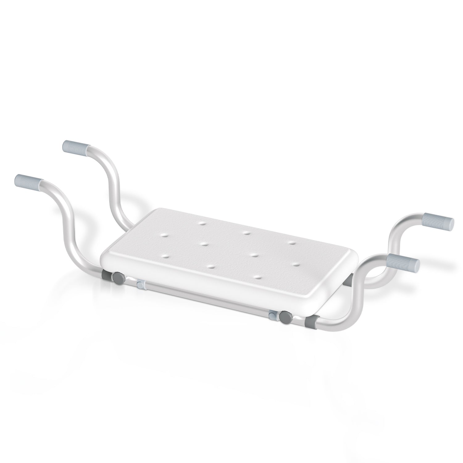 Adjustable Hanging Bathtub Seat with Non-Slip Handles Aluminum Alloy Frame Bath Stool 72-82 cm