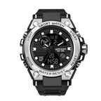 Men's Waterproof Dual-Display Sport Watch with Luminous Dial and Resin Strap