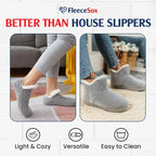 Fleece-Lined Thermal Slipper Socks Non-Slip Grips Warm Cozy Indoor Socks Acrylic Polyester