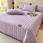 Soft Plush Square-Textured Bedspread Throw Blanket 79x90 Inches Multiple Colors