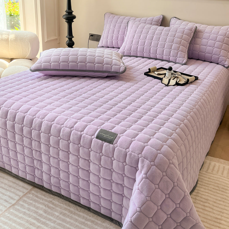 Soft Plush Square-Textured Bedspread Throw Blanket 79x90 Inches Multiple Colors