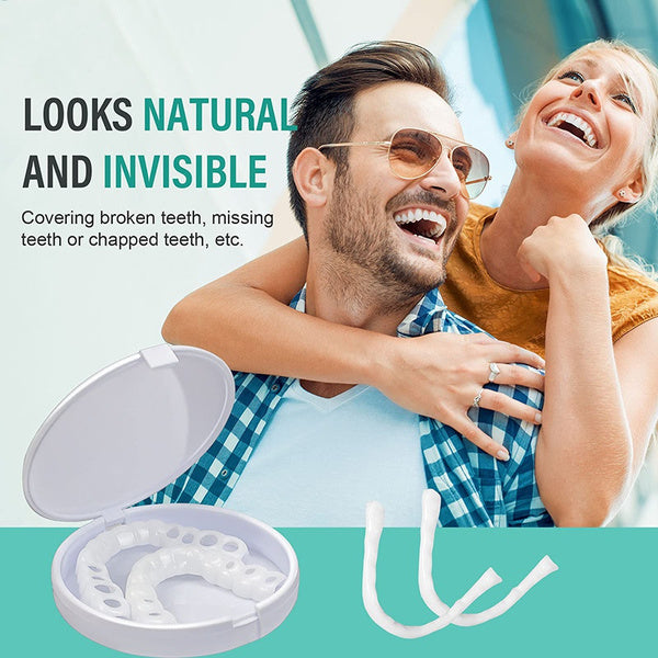 Snap-In Dental Prosthesis Snap-On Dentures Flexible Fit for Missing, Crooked, or Discolored Teeth