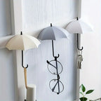 Umbrella Wall Hooks 3-Pack Adhesive Plastic Pastel and Neutral Colors Decorative Storage