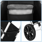 Foldable 40L Shopping Trolley Cart with Removable Bag and Cooling Compartment Black