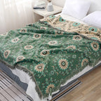 Reversible Cotton Sofa Cover Blanket Soft Durable Couch Throw Machine Washable Multiple Sizes