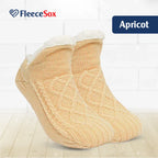Fleece-Lined Thermal Slipper Socks Non-Slip Grips Warm Cozy Indoor Socks Acrylic Polyester