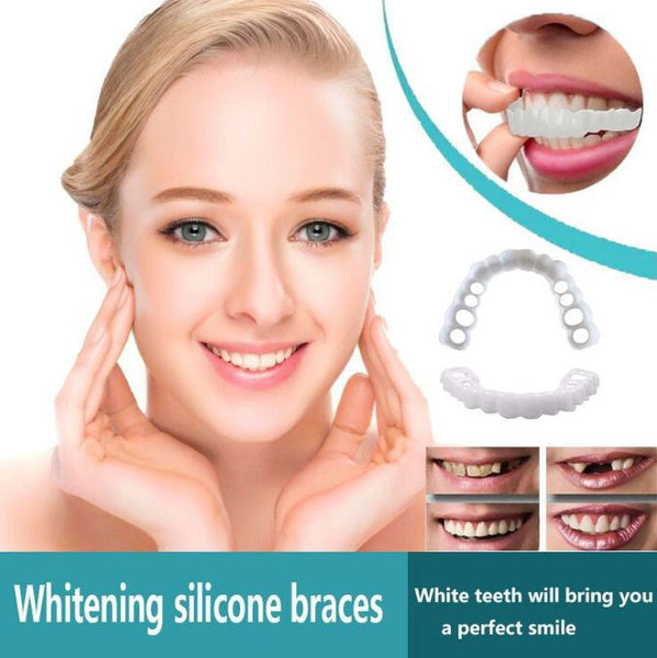 Snap-In Dental Prosthesis Snap-On Dentures Flexible Fit for Missing, Crooked, or Discolored Teeth
