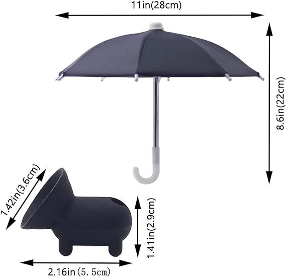 Phone Umbrella Suction Cup Stand Anti-Glare Sunshade Holder for Smartphones Portable Weatherproof Plastic