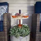 Foldable Outdoor Wine Table Birch Wood Compact Portable Picnic Snack Holder