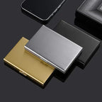 Ultra-Thin Stainless Steel Card Case with RFID Theft and Demagnetization Protection, Holds 6 Cards