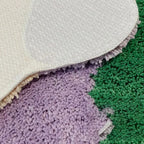 Abstract Color Block Cotton-Polyester Rug 45x120cm Machine Washable Stain Resistant Contemporary Design