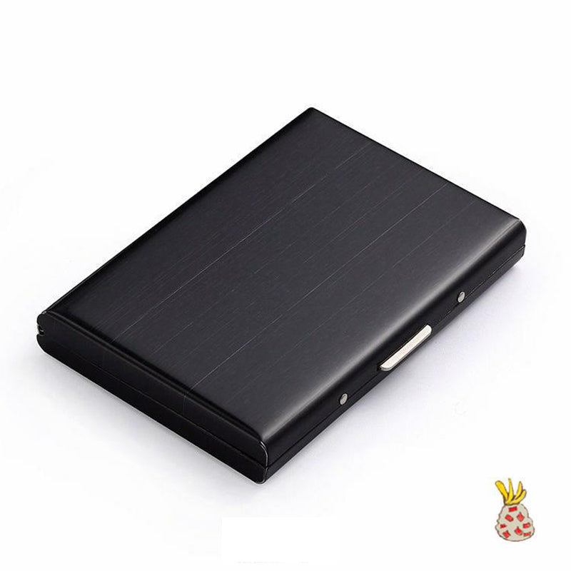 Ultra-Thin Stainless Steel Card Case with RFID Theft and Demagnetization Protection, Holds 6 Cards