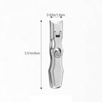 Portable Stainless Steel Nail Clippers Ultra-Sharp Curved Edges Wide Jaw for Thick Nails with Nail Catcher