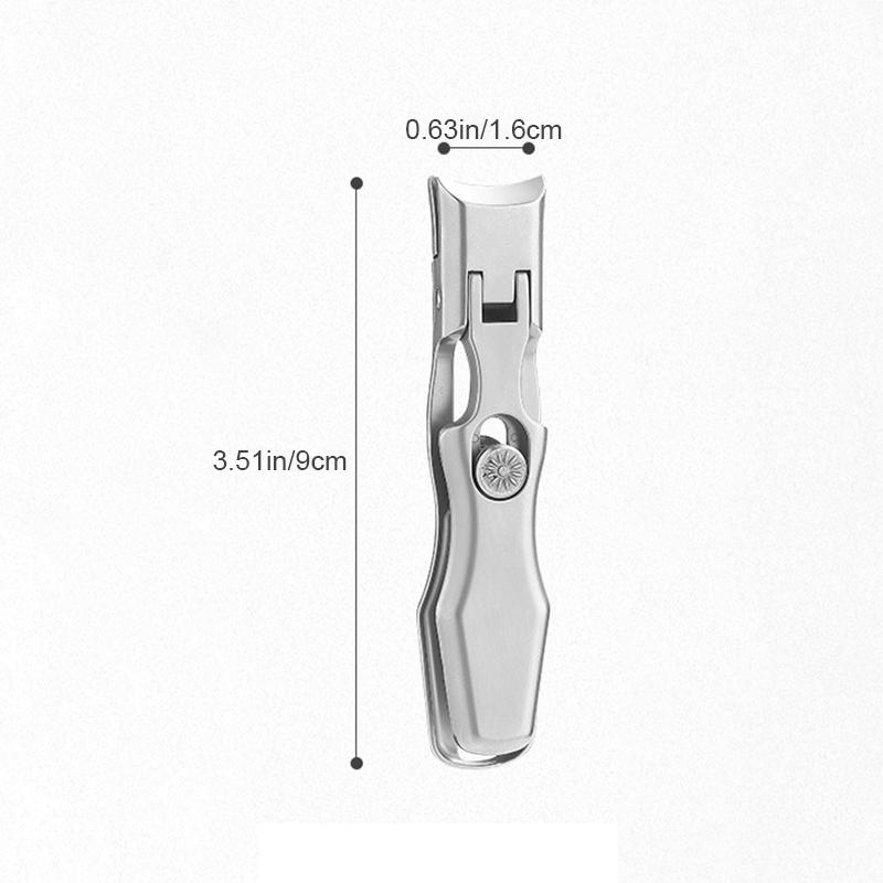 Portable Stainless Steel Nail Clippers Ultra-Sharp Curved Edges Wide Jaw for Thick Nails with Nail Catcher