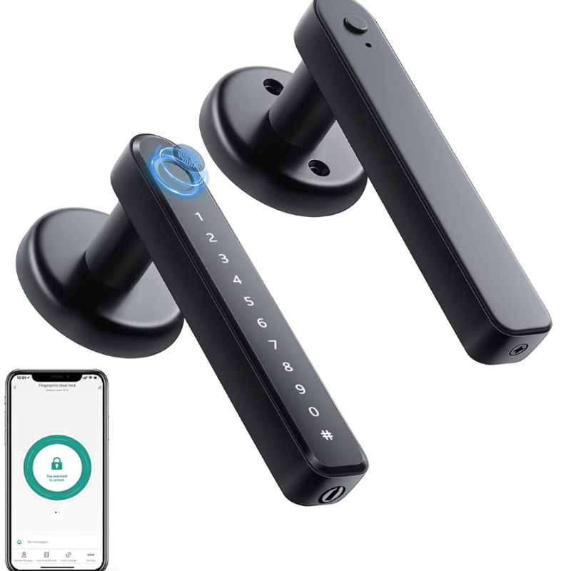 Electronic Fingerprint Door Lock with App Control Backup Power Keyless Entry