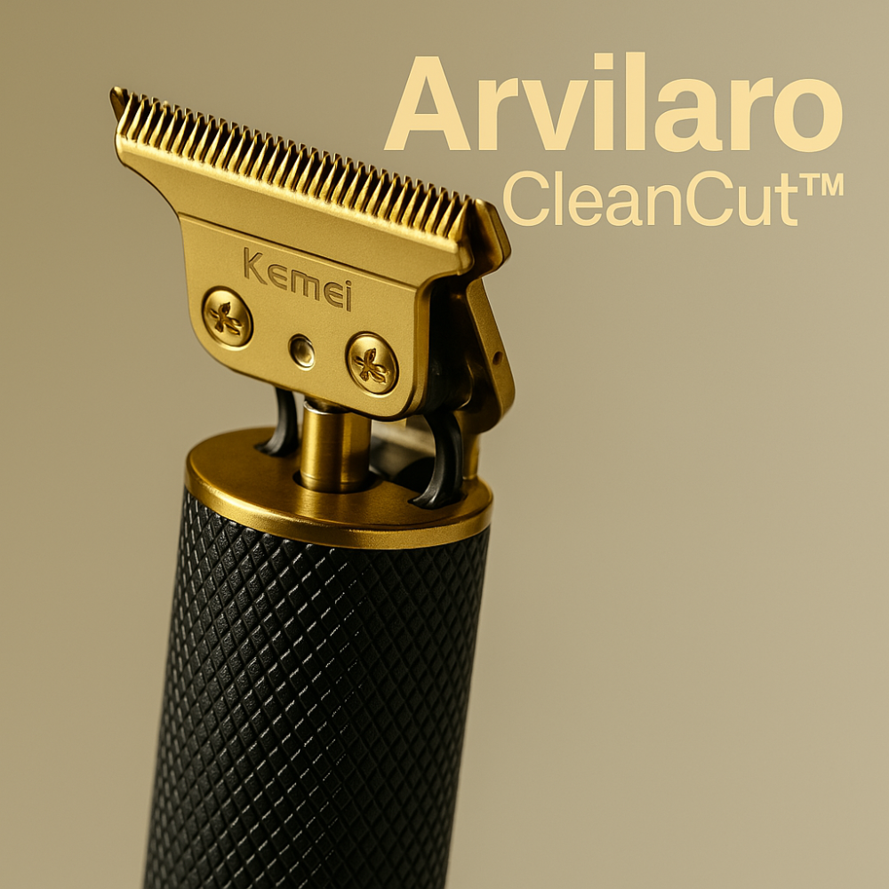 Precision Trimmer with Carbon Steel Blades Cordless Beard Grooming Kit Black Gold