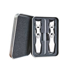 Portable Stainless Steel Nail Clippers Ultra-Sharp Curved Edges Wide Jaw for Thick Nails with Nail Catcher