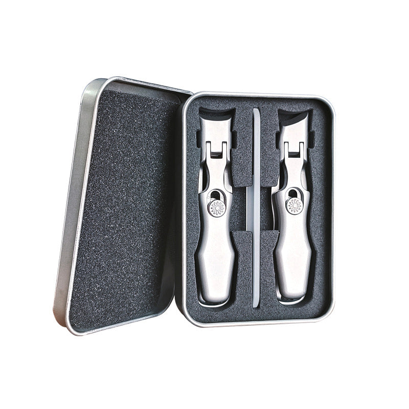 Portable Stainless Steel Nail Clippers Ultra-Sharp Curved Edges Wide Jaw for Thick Nails with Nail Catcher