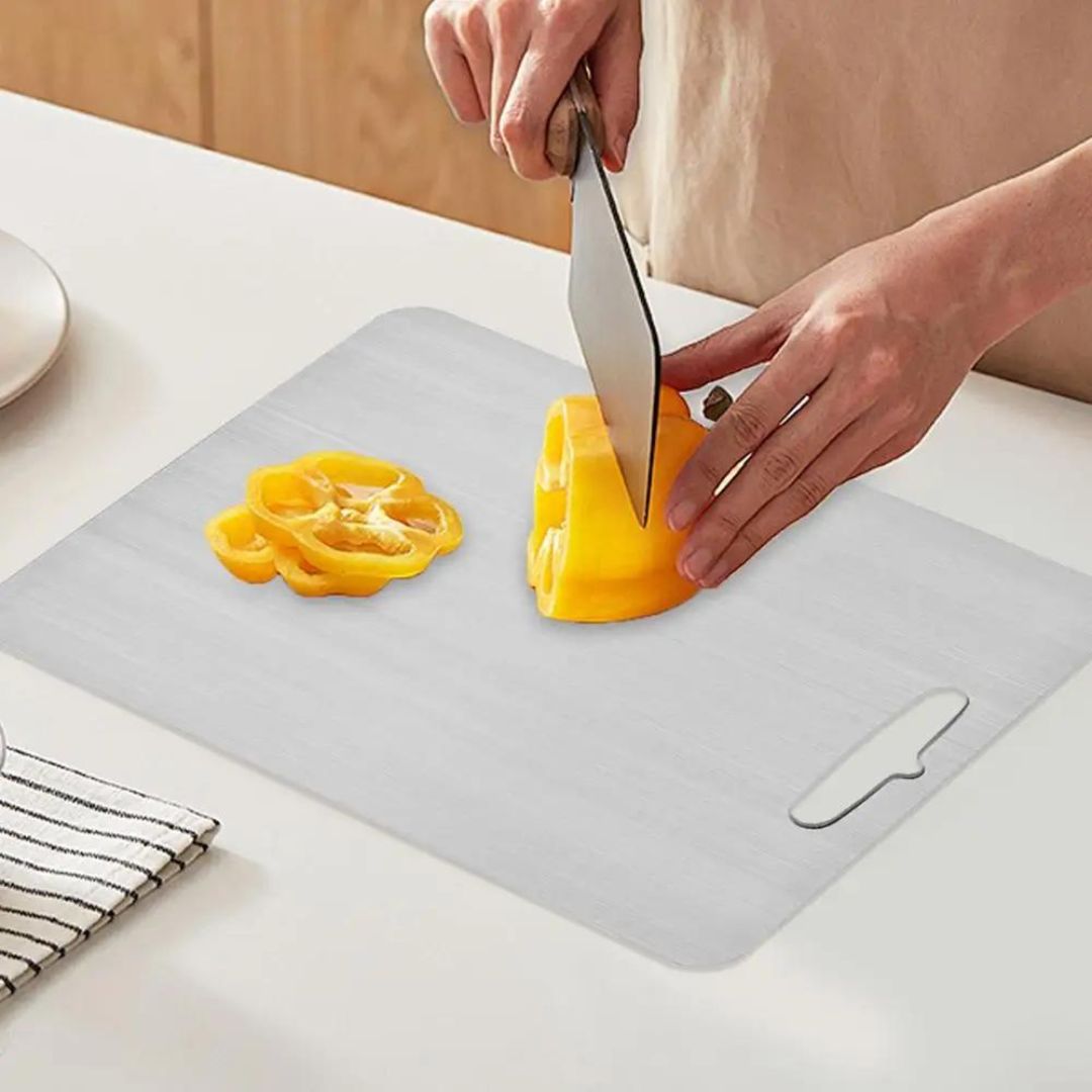 TitanPro Stainless Steel Cutting Board Durable Rust-Proof Antibacterial Kitchen Chopping Block