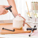 Stainless Steel Coconut Opener Tool with Ergonomic Grip and Large Hole Design for Easy Juice Access