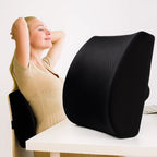 DriveEase Car Lumbar Support Cushion Memory Foam Breathable Mesh Ergonomic Back Pain Relief for Commute and Long Drives