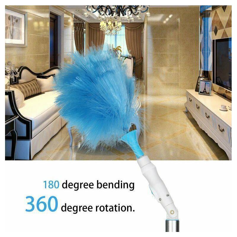 360° Rotating Electric Spin Duster with Motorized Microfiber Brushes for Indoor and Outdoor Cleaning