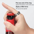 Titanium Steel Swiveling Chain Ring Bottle Opener Stress Relief Fidget Ring Durable Unisex Gift