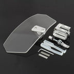 Universal Motorcycle Windshield Extension Clear Grey Plastic Fiber Adjustable Wind Screen Mount
