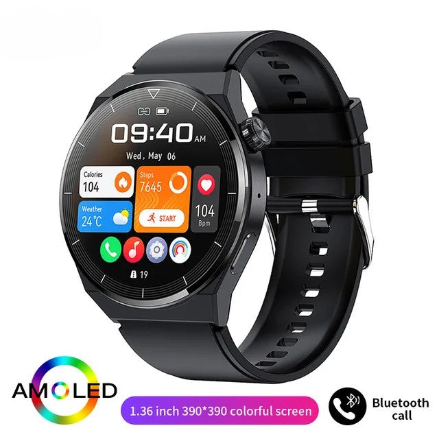 4G Smartwatch with Phone Calls, Touchscreen, Metal Band, Black, 1.39-Inch Display, 2-Day Battery