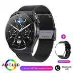 4G Smartwatch with Phone Calls, Touchscreen, Metal Band, Black, 1.39-Inch Display, 2-Day Battery